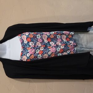 Athleta Black Open Front Cardigan- Doesn't Include Floral Top And Skirt
